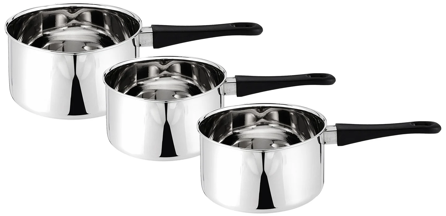 3-Piece Stainless Steel Sauce Pan Set