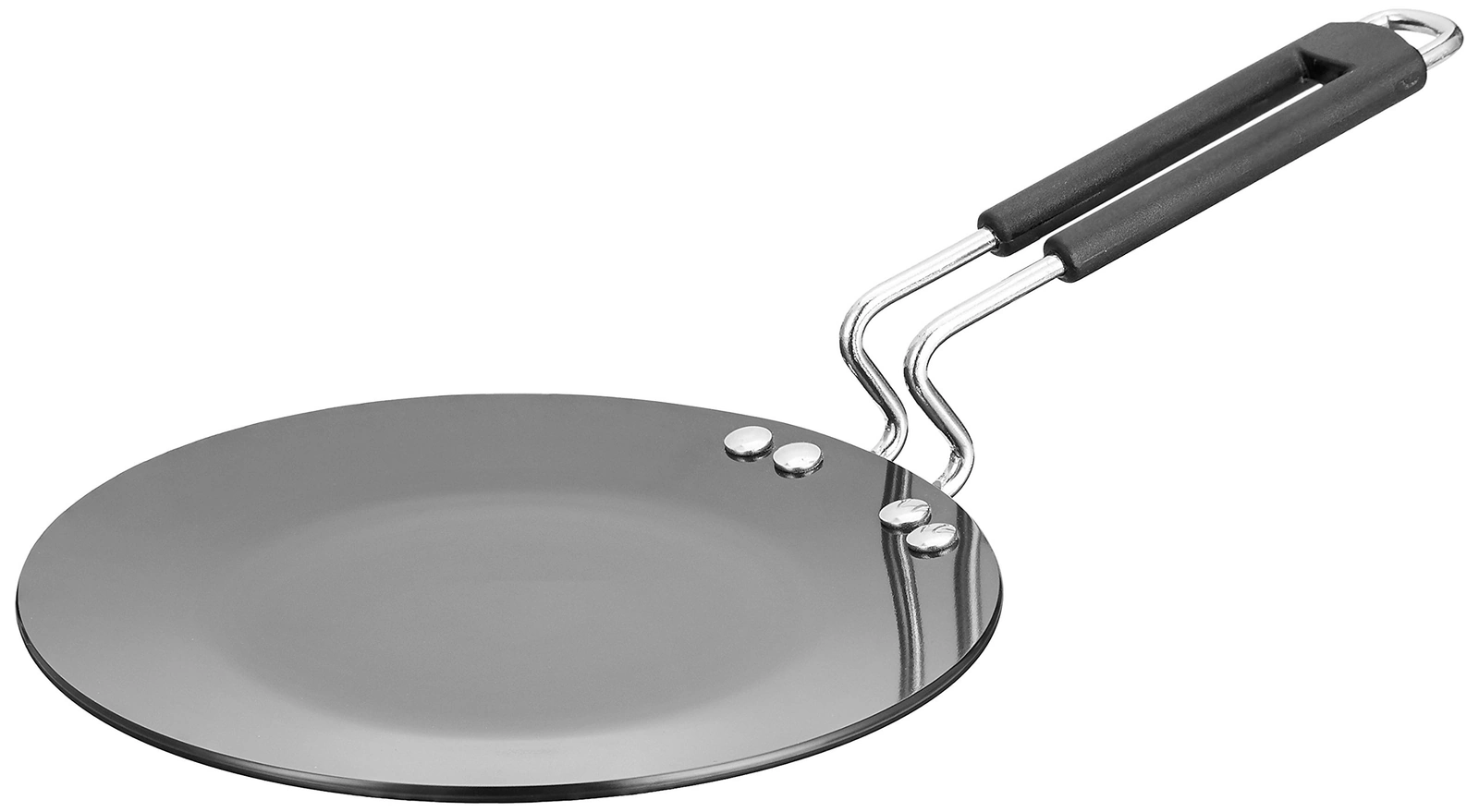 Hard Anodized Concave/Roti Tawa, 22.5 cm, (Induction and Gas Compatible), Black