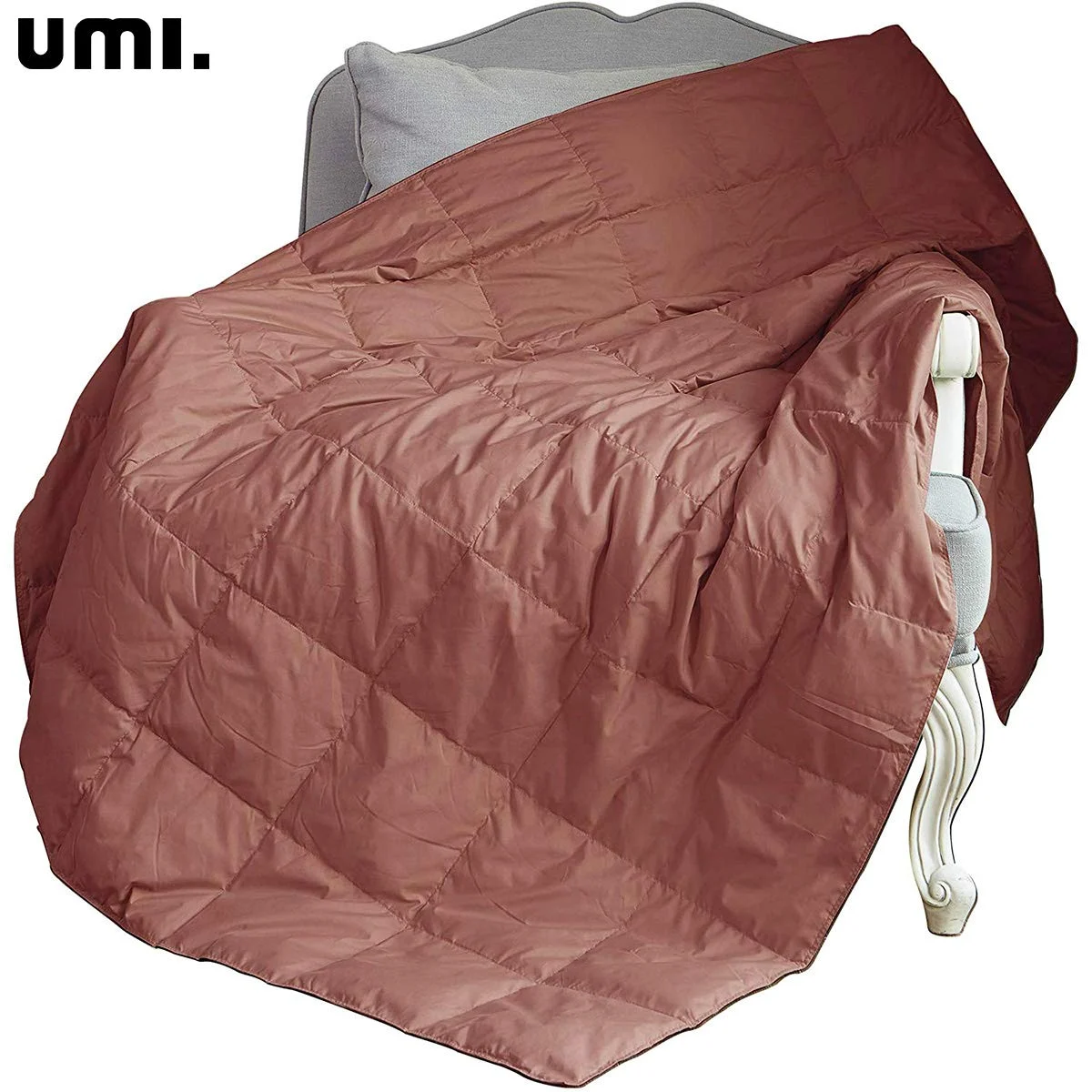 Essentials Light Weight Down Feather Throw Sport Blanket,127 * 178cm,Chocolate