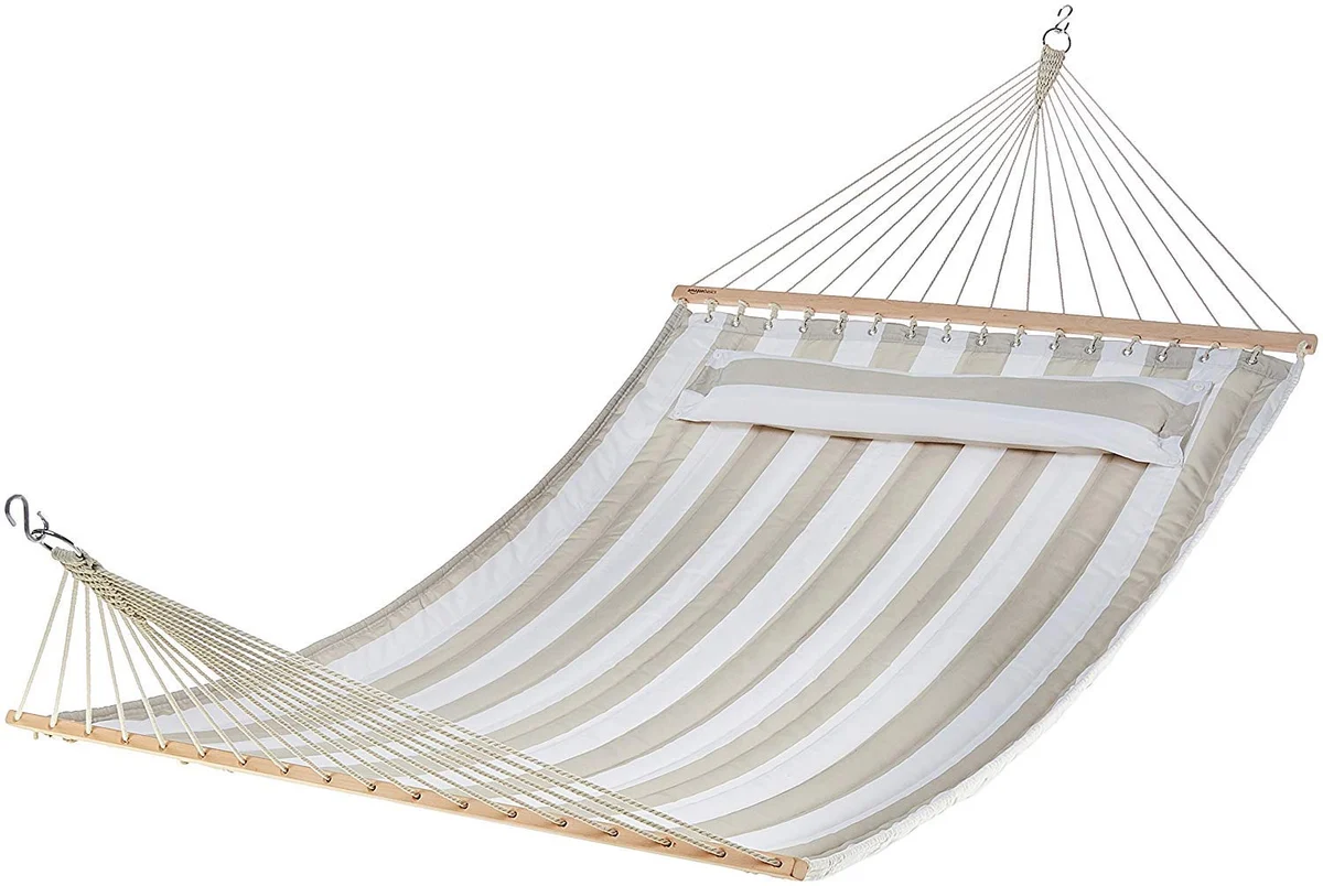 Pillow Top Hammock, Grey and White