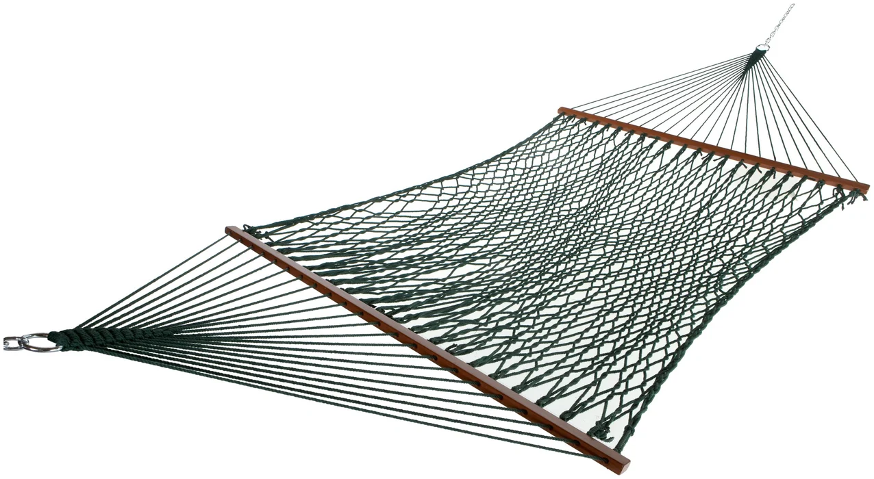 Basics Colored Polyester Rope Hammock, Green