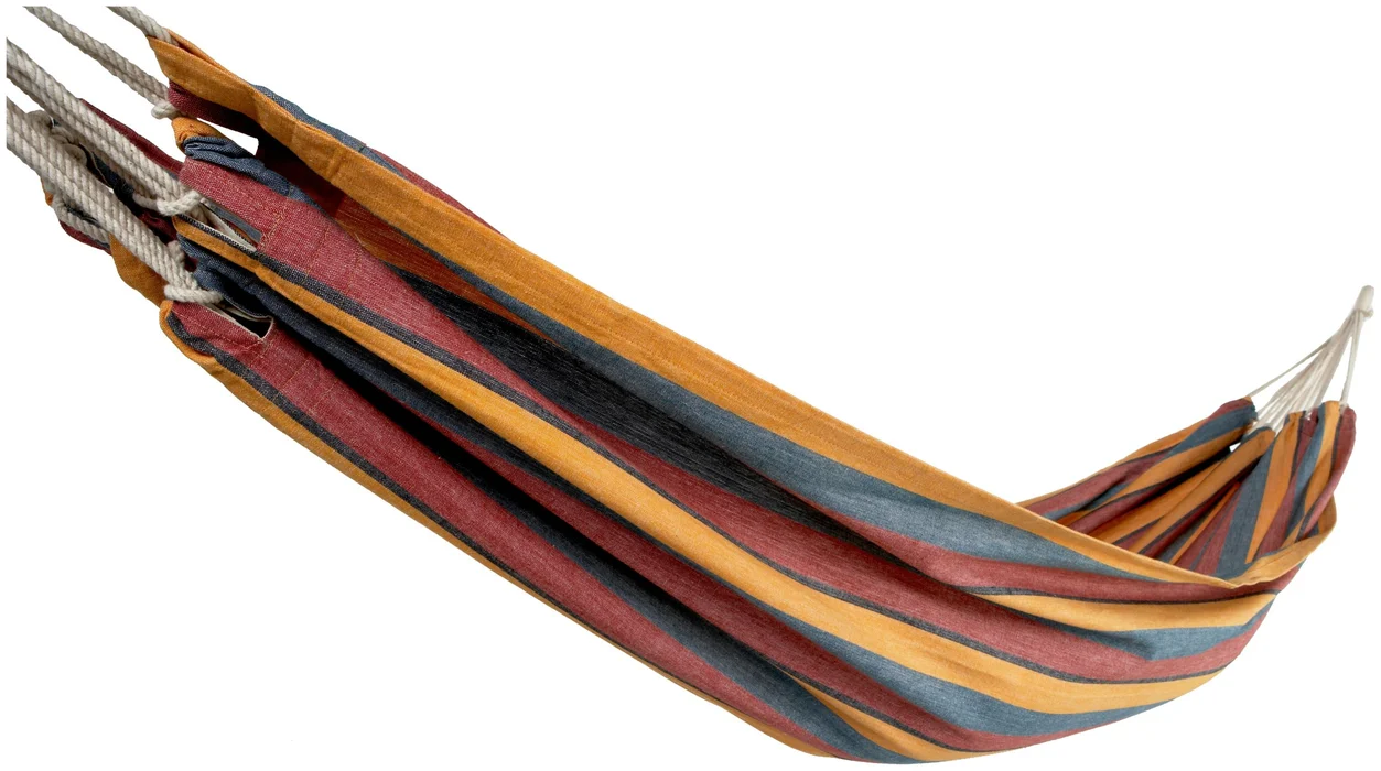Basics Cotton Fabric Hammock, Red, Orange, and Blue