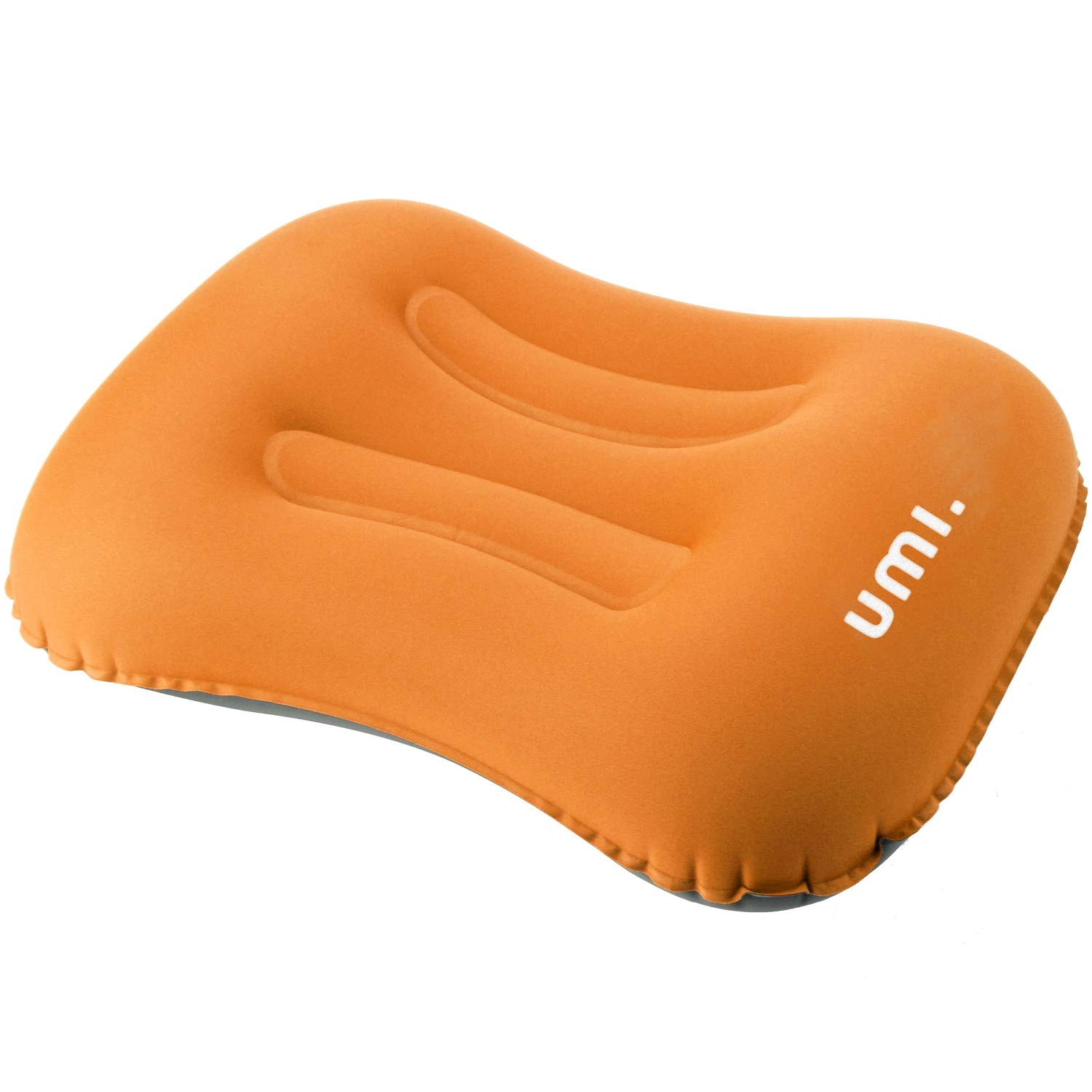 Inflatable Camping Pillow, Ultralight 80 Gram, Soft Fabric, Ergonomic Design, with Storage Bag Portable for Backpacking, Hiking, Camping, Traveling Orange