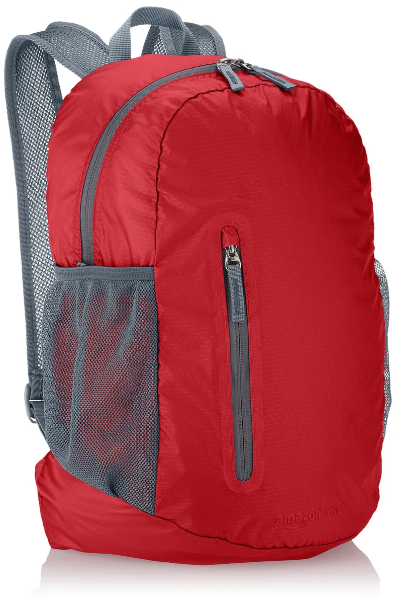 Lightweight Packable Hiking Travel Day Pack Backpack 17.5 x 17.5 x 11.5 Inches, 25 Liter, Red
